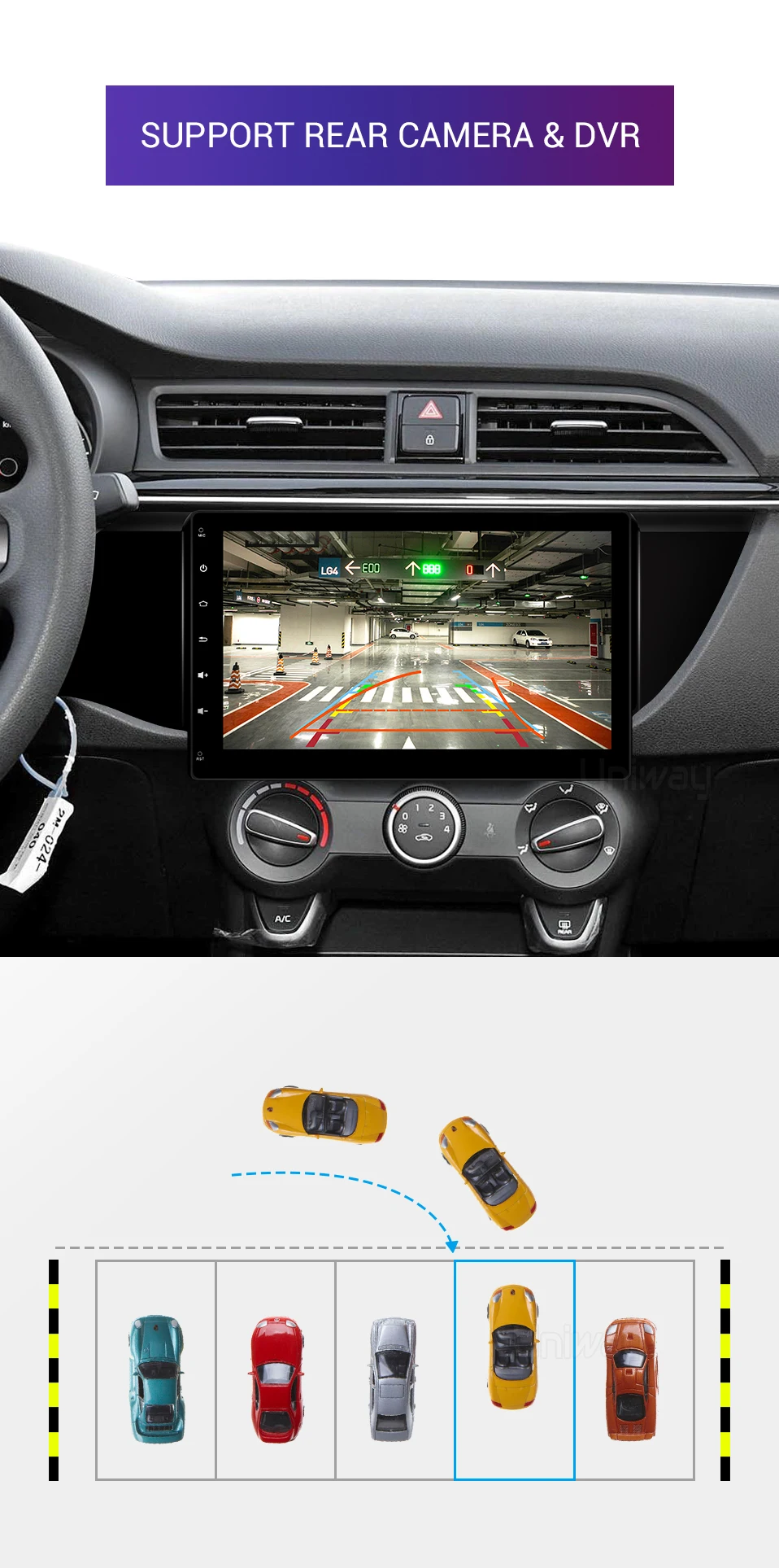 Uniway A17K21071 2G+ 32G DSP android 9,0 автомобильный dvd для kia k2 rio мультимедийный автомобильный Радио gps навигация стерео плеер