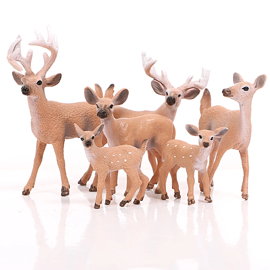 Simulation Forest Deer Figurines Sika Deer Whitetail Deer Action