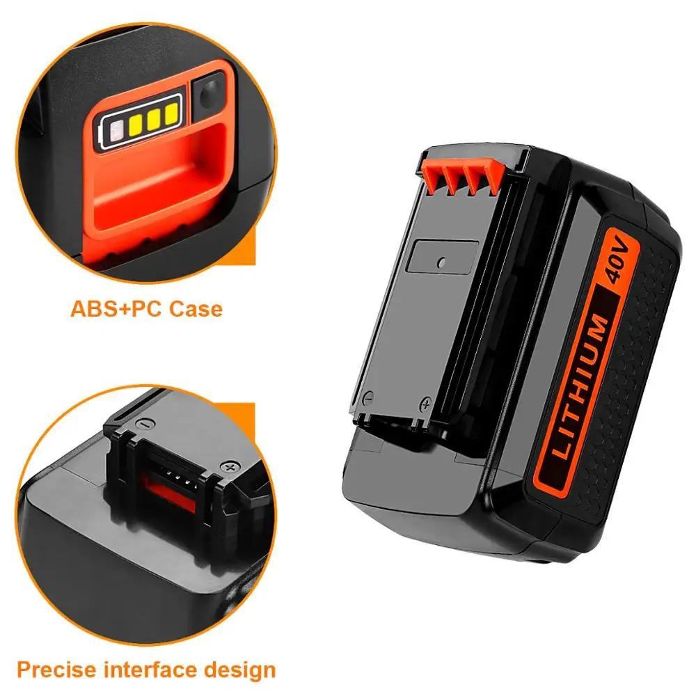 

dawupine Battery Plastic Case Charging Protection Circuit Board PCB box shell house for Black Decker 40V LBXR36 BL2036 LBX2040