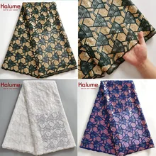 Kalume African Sequins Tulle Lace Fabric White Nigerian French Tulle Lace Fabric High Quality For Sewing Wedding Dress H2655