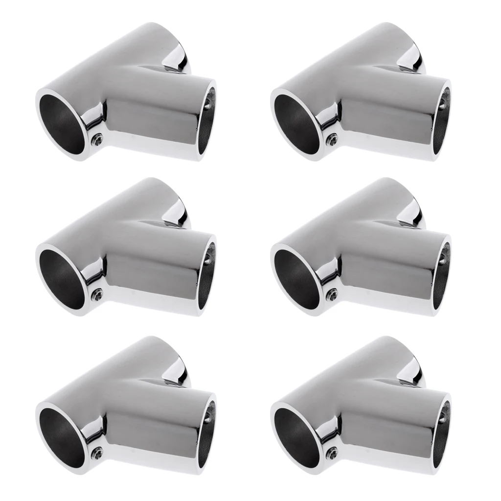 6pcs Boat Hand Rail Fitting - 60 Degree Tee- 316 Marine Stainless Steel 22mm 6pcs Boat Hand Rail Fitting - 60 Degree Tee- 316 Marine Stainless Steel 22mm