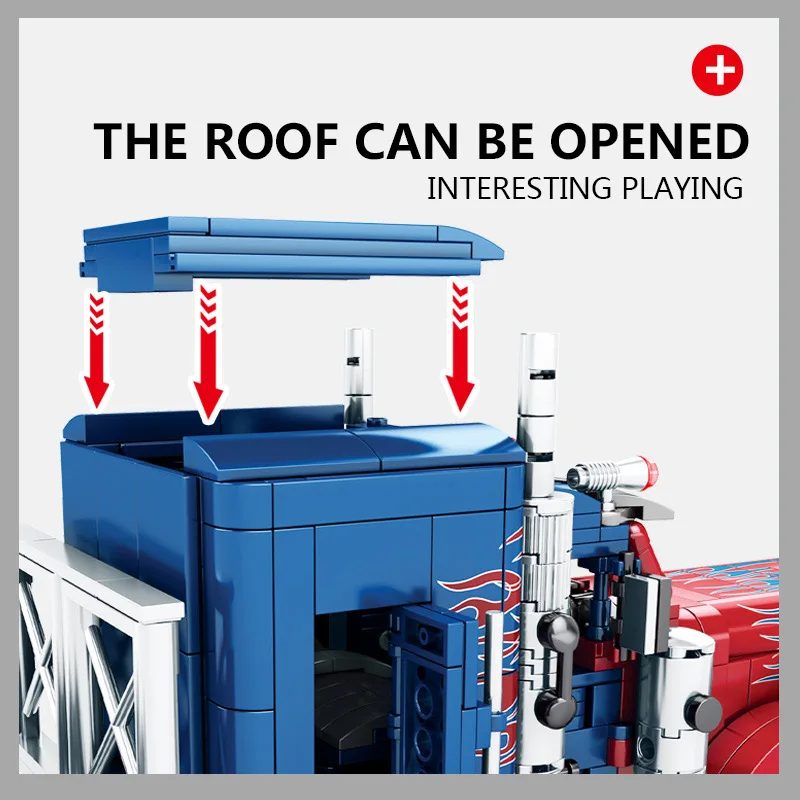 Ceny Seria Technic 701803 Peterbilt 389 849 sztuk ciężarówki do przewozu kontenerów model klocki zestaw klasyczny model zabawki dla dzieci