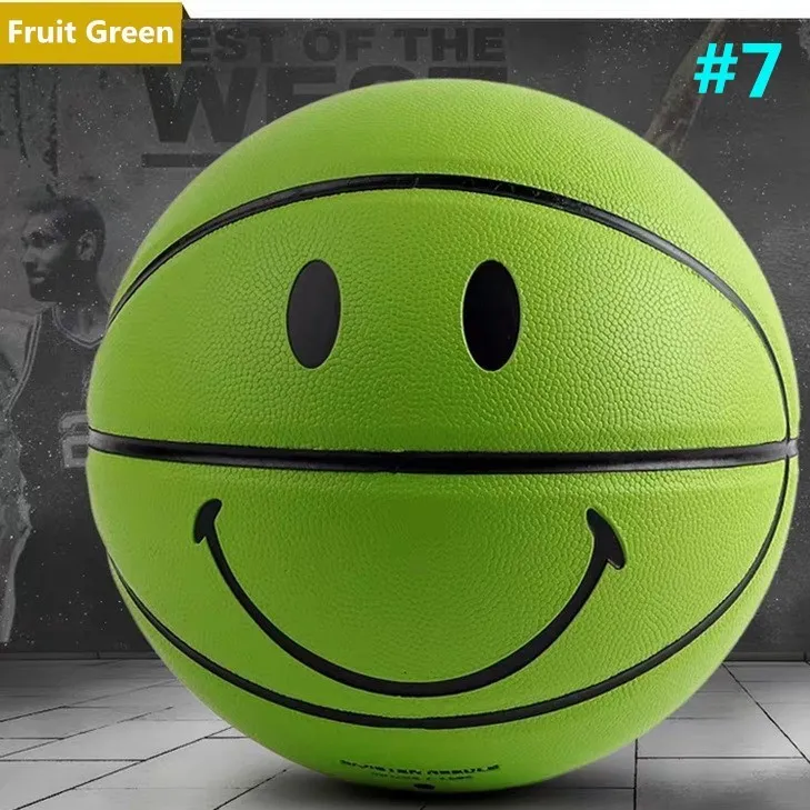 Size 7 Green Мужские Молодежные 5#/7# профессиональные спортивные баскетбольные улыбки для тренировок в помещении и на улице/соревнования баскетбольные мячи подарок на день рождения - Цвет: Size 7 Green