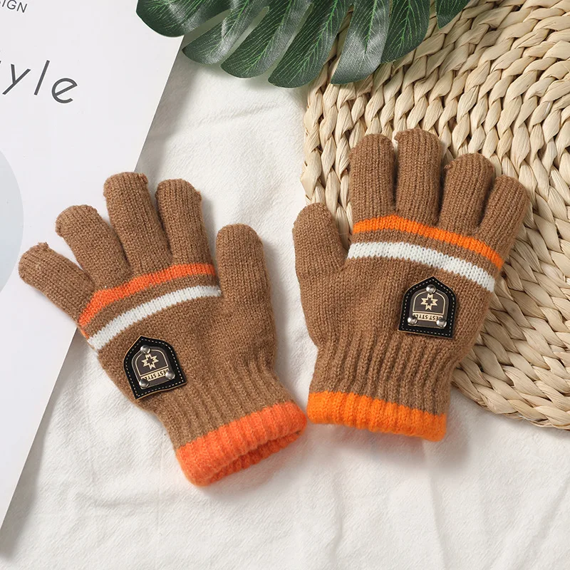 Kids Gloves Winter Full Finger Gloves Knitted Soft Children Mittens 3-8Y Boys Girls Thick Keep Warm Autumn Glove winter gloves baby mittens