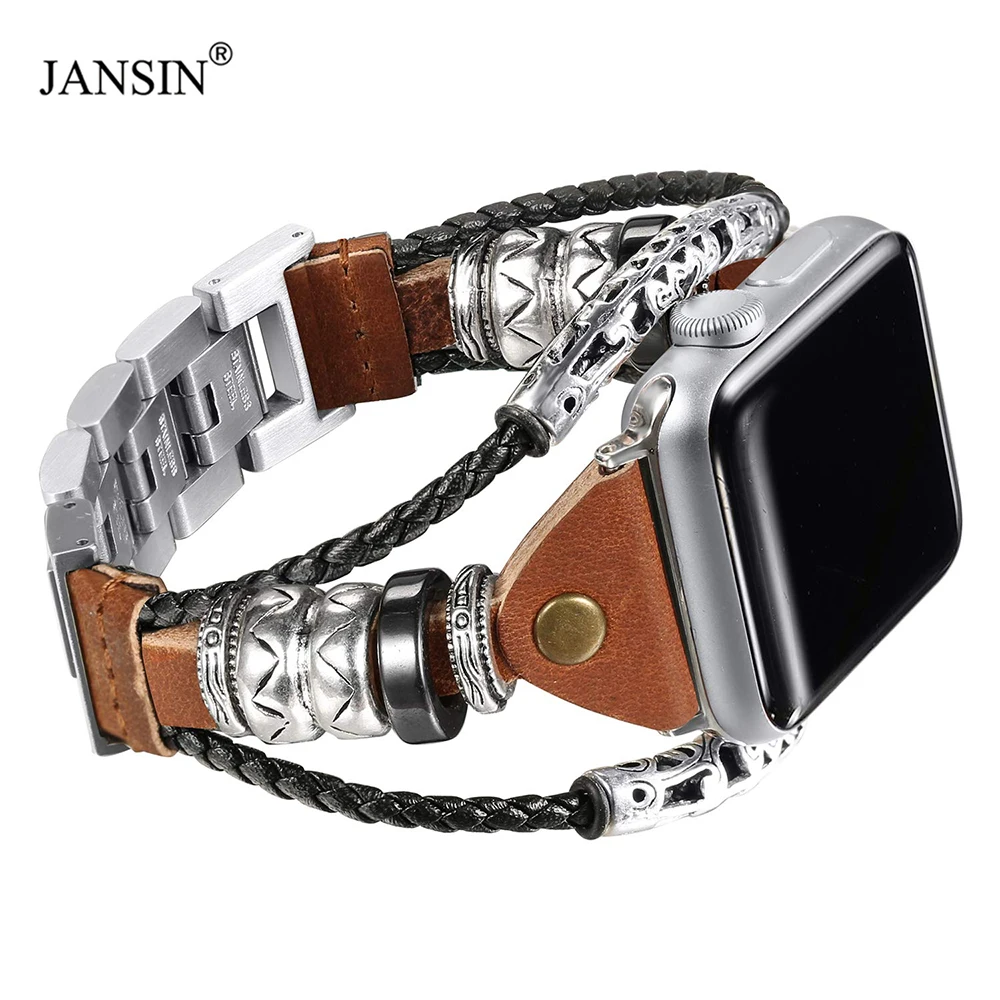 Кожаный ремешок для Apple Watch Band 44 мм 40 SE Series 6 5 4 3 2 сменный Браслет 42 38 | Наручные часы