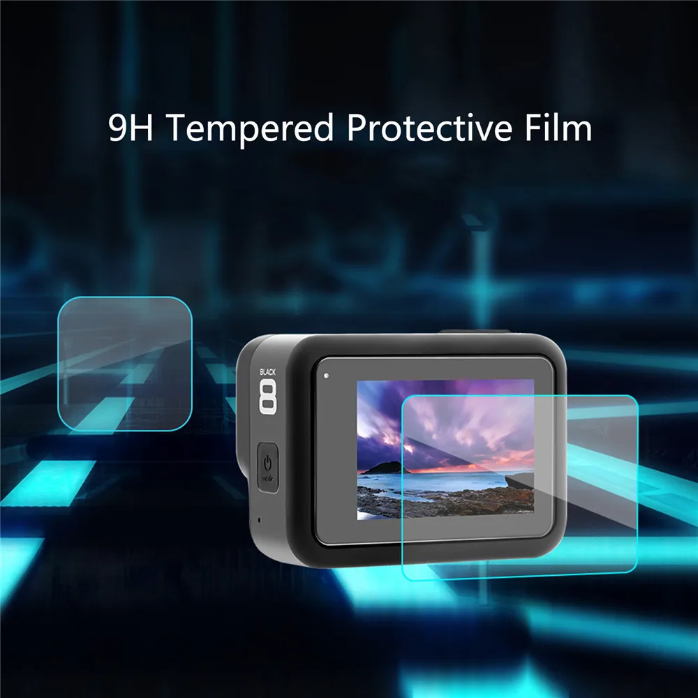2 компл. Закаленное стекло пленка для GoPro 8 экшн-камера Объектив экран защитная пленка Камера Протектор