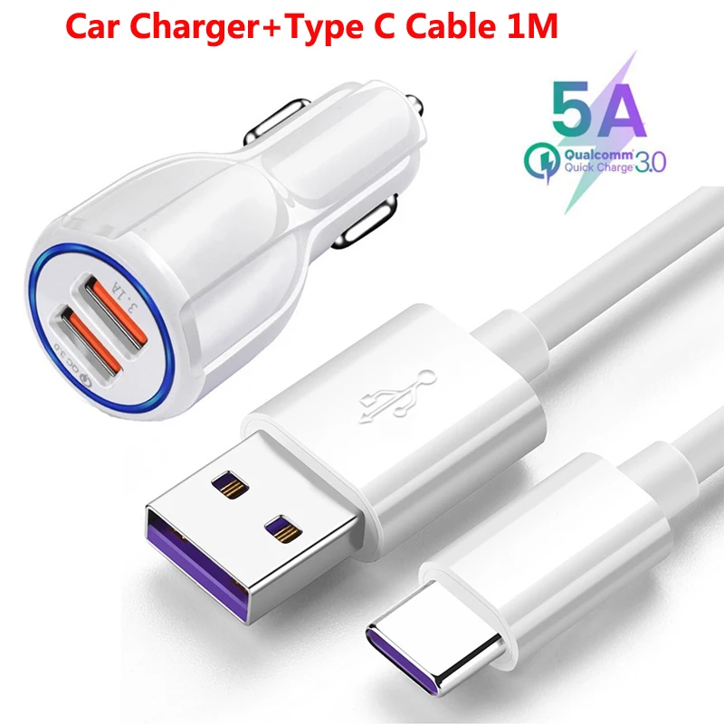 Для huawei P20 lite Pro 5A Supercharge type-C кабель P30 P10 P9 mate 30 20 Pro Дата-кабель type USB C быстрая зарядка автомобильное зарядное устройство - Тип штекера: Car Charger Cable