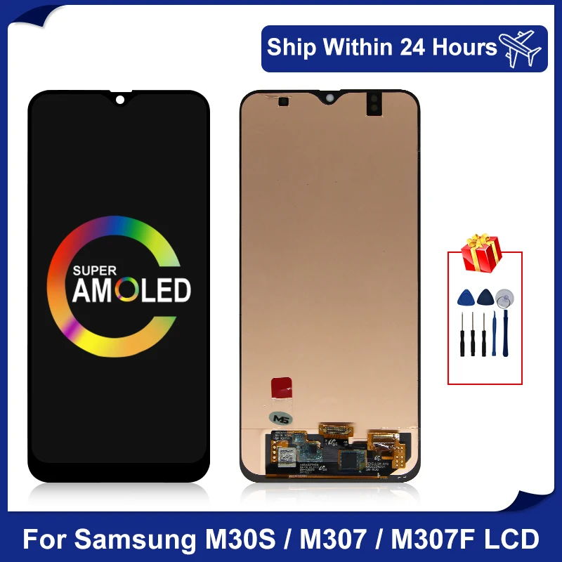 Super Amoled для Samsung Galaxy M30S ЖК дисплей M307F сенсорный экран дигитайзер M30 2019 M305F M305F/DS Замена|Экраны мобильных