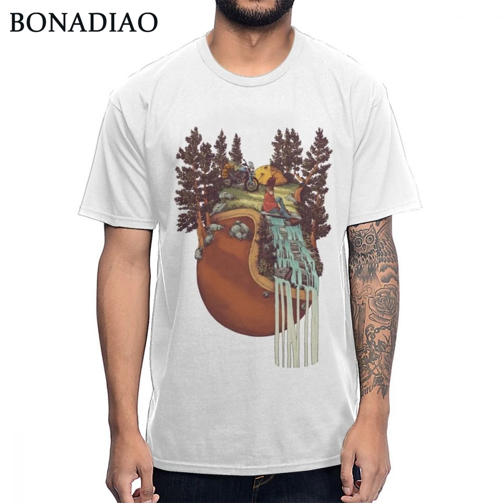 Vintage Motorcycle Camping Motolady Camp Life T shirt Pure Cotton Picture Custom Tee Shirt |
