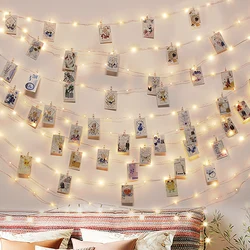 LED String Lights Photo Clip USB Outdoor Battery Operated Garland Christmas Decoration Holiday Party Wedding Xmas Fairy Lighting