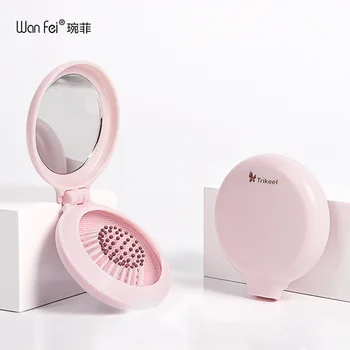 

Travel Folded Air Bag with Mirror Hair Comb Portable Plastic Small Cushion