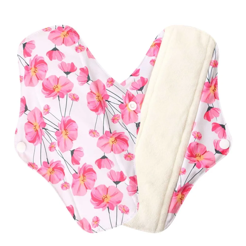 Женские моющиеся тканевые гигиенические прокладки с принтом единорога, многоразовые хлопковые органические бамбуковые внутренние прокладки, прокладки для менструального полотенца