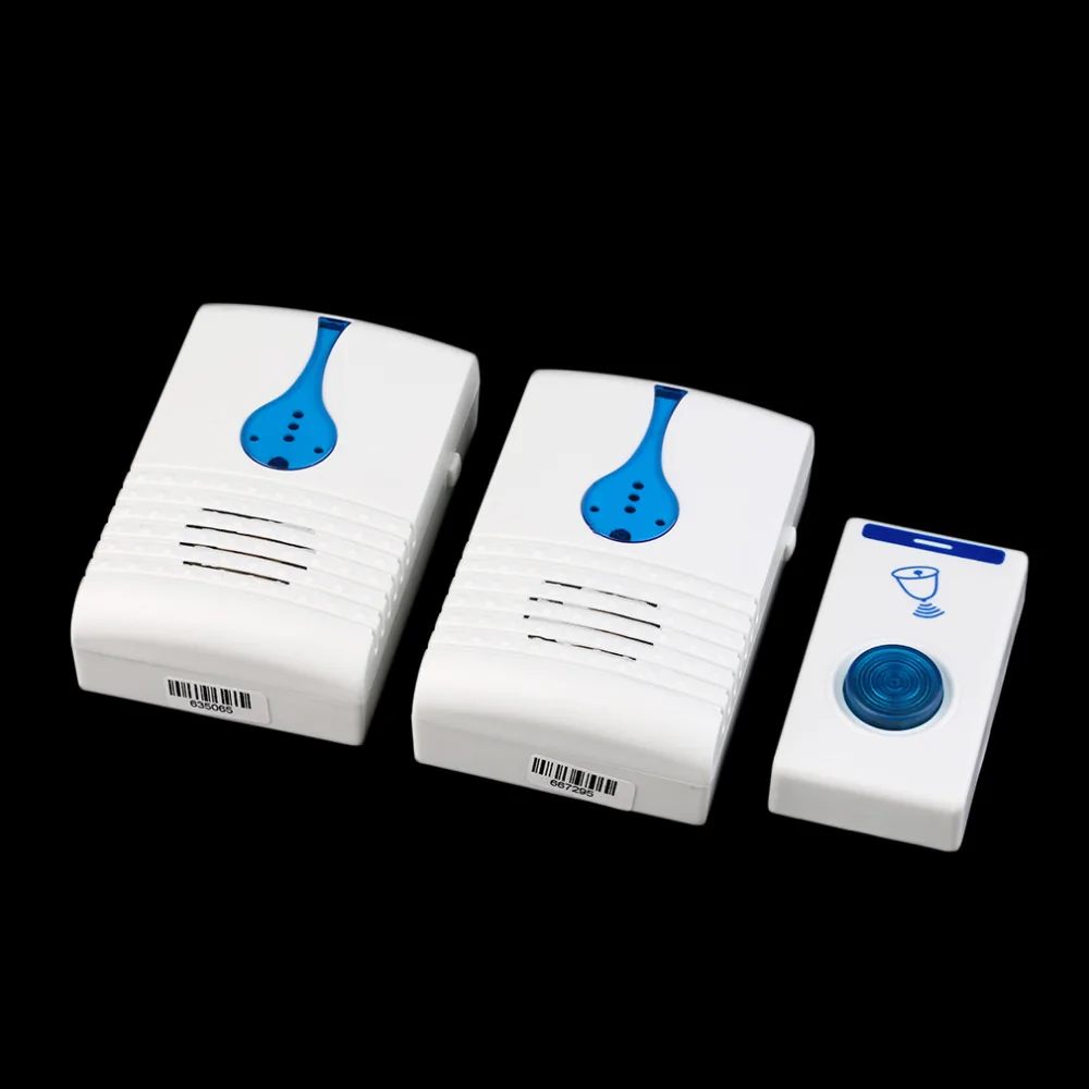 

House Building Wireless Digital Flashing light LED Doorbell 38 Chimes Music Room Office Gate Door bell +2 Digital Receiver