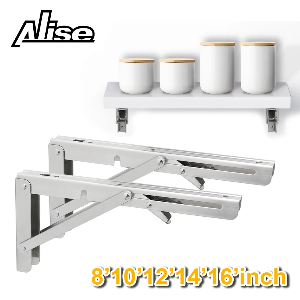 Alise Stainless Steel Folding Shelf Bracket Heavy Duty Brackets For
