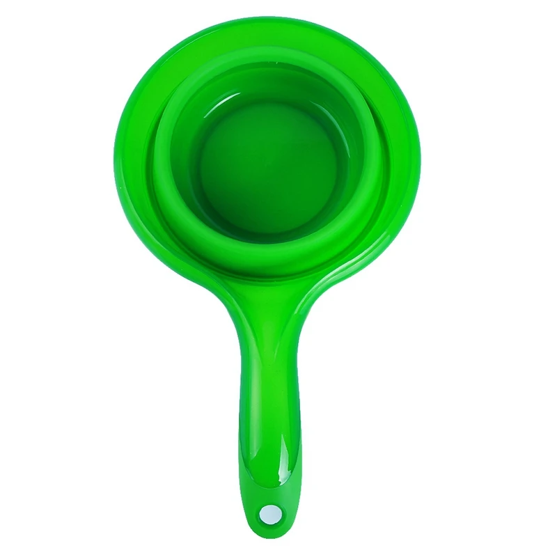 Green SZS Горячая новинка Складная Силиконовая миска для домашних животных многофункциональная Складная мерная ложка может зажимать ложки для воды миска для воды мерная чашка - Цвет: Green