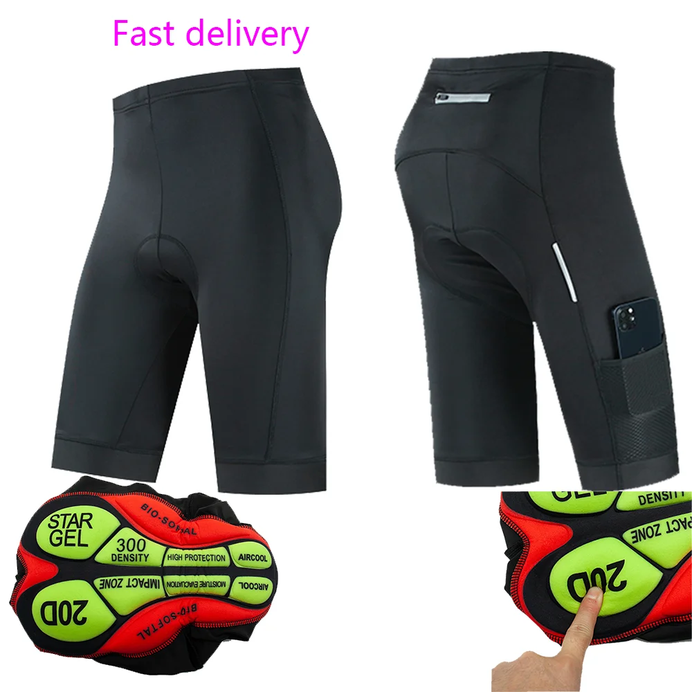 

KEYIYUAN Men Cycling Shorts Summer Cycle Shorts 20D Pad Shockproof MTB Tight-fitting Reflective Black Shorts Bermudas Masculinas