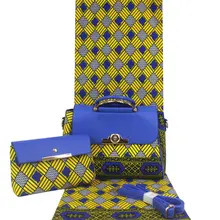 Модная африканская восковая сумка, высокое качество, женская сумочка и 6 ярдов, африканские хлопковые восковые принты, ткань для вечерние h180527