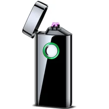 

USB Lighter Large-capacity Battery Rechargeable Lighter Dual-fire Arc/4-color Light Power Display Cigarette Lighter