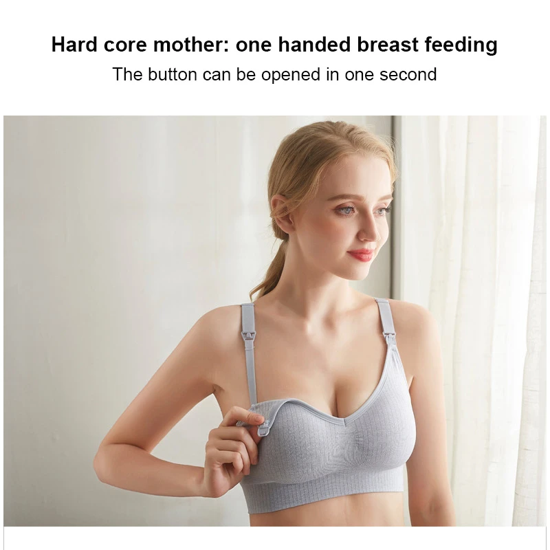 Sujetadores de lactancia para mujeres embarazadas, ropa interior con  hebilla frontal, sin aros, talla grande|Sujetadores| - AliExpress