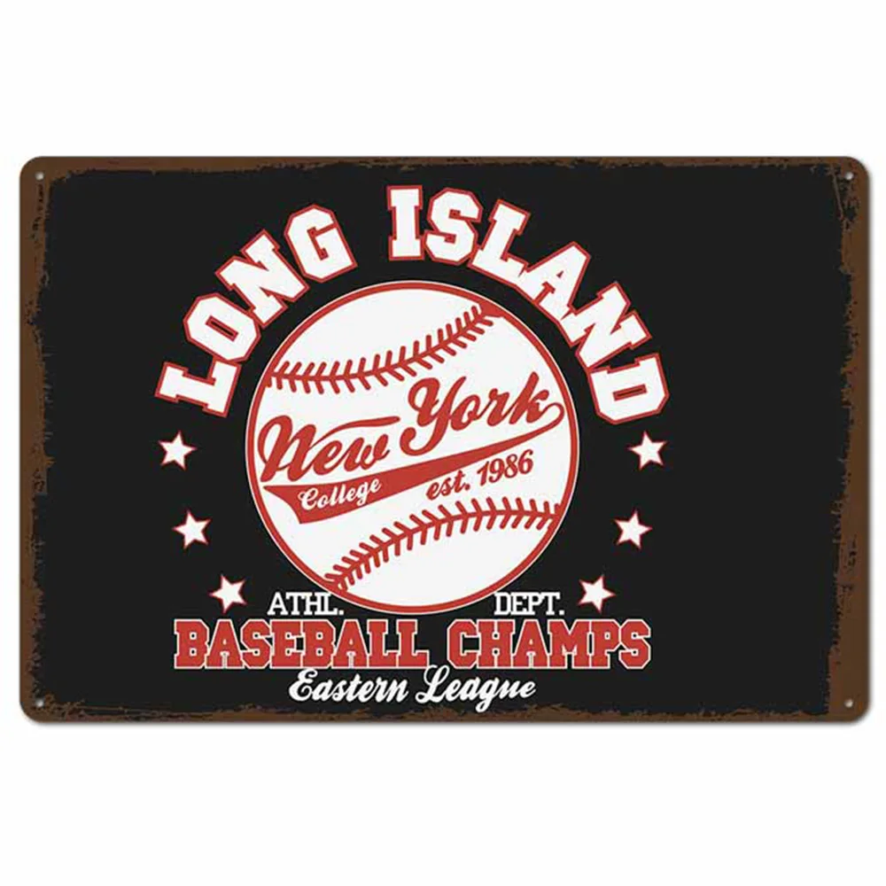 Металлическая Оловянная табличка в стиле ретро с изображением чемпиона Нью