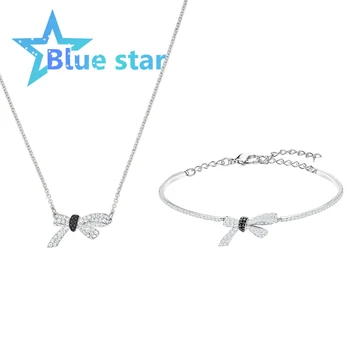 

Swarovskis original 1：1 Exquisite MADEMOISELLE bracelet and necklace, colorful design, rhodium-plated