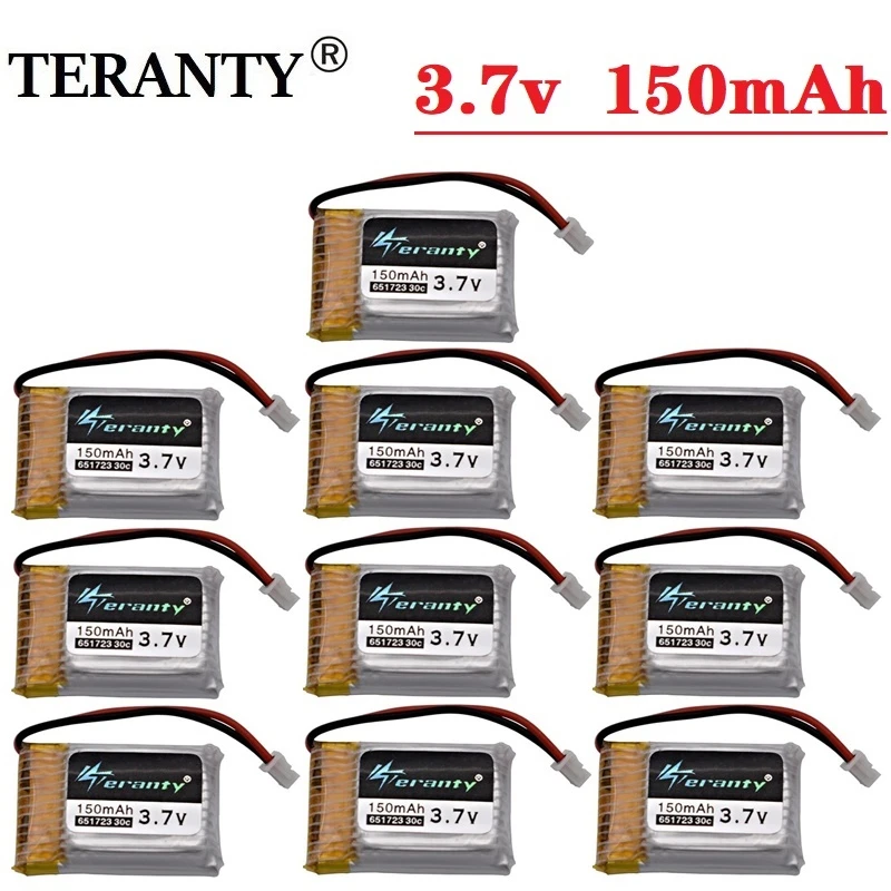 3.7V 150Mah 651723 Per H20 S8 M67 U839 Rc Quadcopter Elicottero Pezzi Di Ricambio 3.7V Batteria Lipo Per H20 Giocattoli Droni Batterie