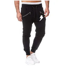 Feitong спортивные штаны для мужчин с карманами на молнии, однотонные черные джоггеры, повседневные спортивные штаны с карманами для тренировок, уличные брюки, pantalon hombre