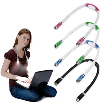 

Portable hands-free LED neck night light reading light novelty LED night flash camping light