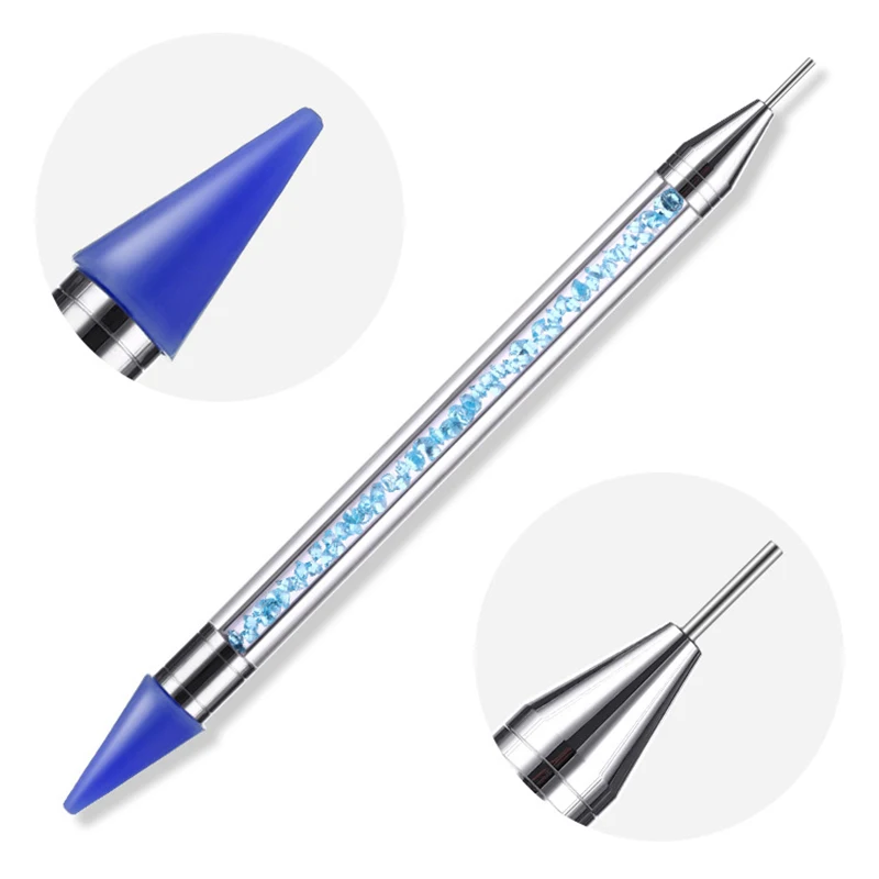 Dispaint DIY алмазная живопись ручка Инструмент аксессуары Стразы картины двойная головка Алмазная вышивка точечная ручка-аппликатор подарок - Цвет: Blue