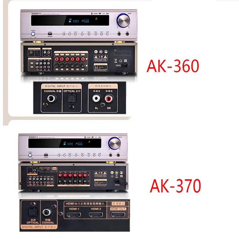  KYYSLB High Power Subwoofer KTV Professional Home Theater Amplifier 850W 220V AK-370/360 5.1 HDMI 4