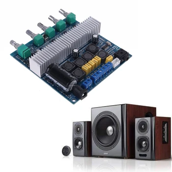 

DC12V-24V 2.1 Bluetooth 5.0 High Power Digital Subwoofer Power Amplifier Board Support 50W+50W+100W Three-channel Output