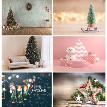 

Christmas Backdrop Wood Board Light Winter Snow Gift Star Bell Vinyl Photography Background For Photo Studio 20825SD-01