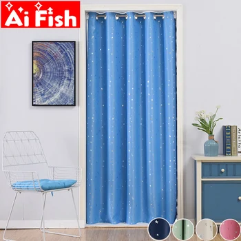 

Modern Shiny Stars Curtains For Kid's Bedroom Living Room Door Partition Decoration Kitchen Grommet Blackout Cortinas Drape#4