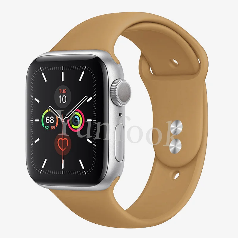 walnut Ремешок для Apple Watch 38 мм 42 мм iWatch 4 ремешок 44 мм 40 мм спортивный силиконовый ремень браслет correa Apple watch 5 4 3 2 аксессуары - Цвет ремешка: walnut
