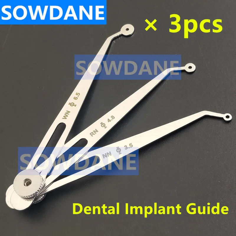 3 pieces Dental Implant Caliper Adjustable Positioning Planning Ruler ...