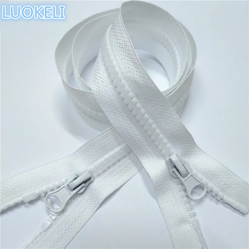 white 80 см 90 см(1~ 20 шт) белая Смола двойная молния голова молния для одежды или сумки - Цвет: white