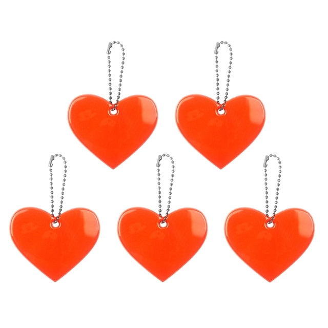 Cute Heart Shape Reflective Keychain Bag Pendant Accessories Doft PVC Reflector Keyrings For Visible Safety