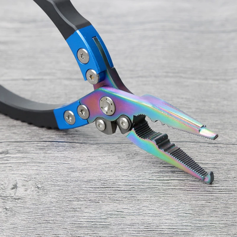Fishing Pliers Scissors Line Cutter Braid Cutter Hook Remover Crimper Aluminum Fishing Tools With Lanyard And Pouch