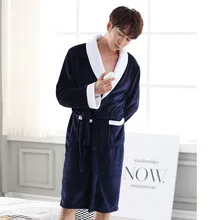 Ночное белье домашняя одежда банные мужские халаты& wo мужские Фланелевые толстые теплые коралловые флисовые пижамы для влюбленных длинная ночная рубашка кимоно купальный Халат