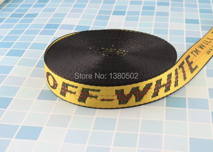 5/10Yards 25/36mm Nylon Webbing " OFF WHITE" yellow and white color Sewing accessories for belt bag garment