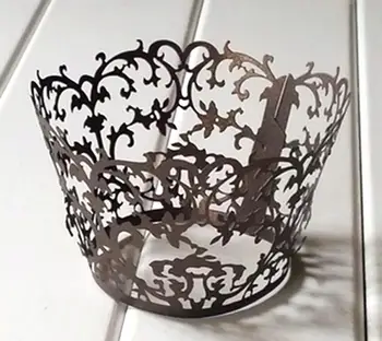 

50/100pcs free printable laser cutting Cupcake Wrappers Cake Cup Wraps Wedding Birthday Hoilday Party Supplies Home Decoration