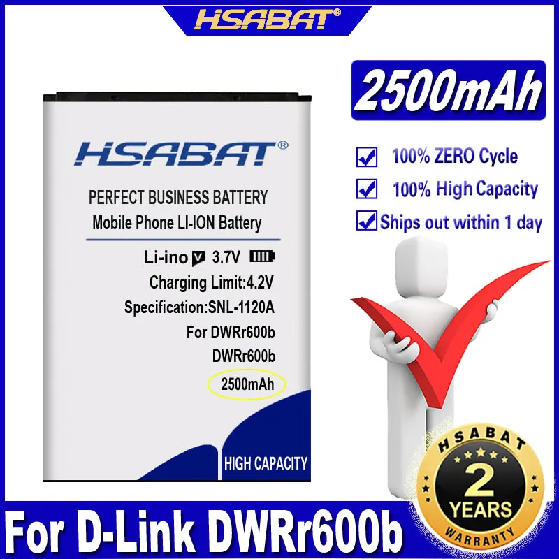 HSABAT DWRr600b 2500MAhแบตเตอรี่สำหรับDLink DWRr600bไร้สายRouterแบตเตอรี่