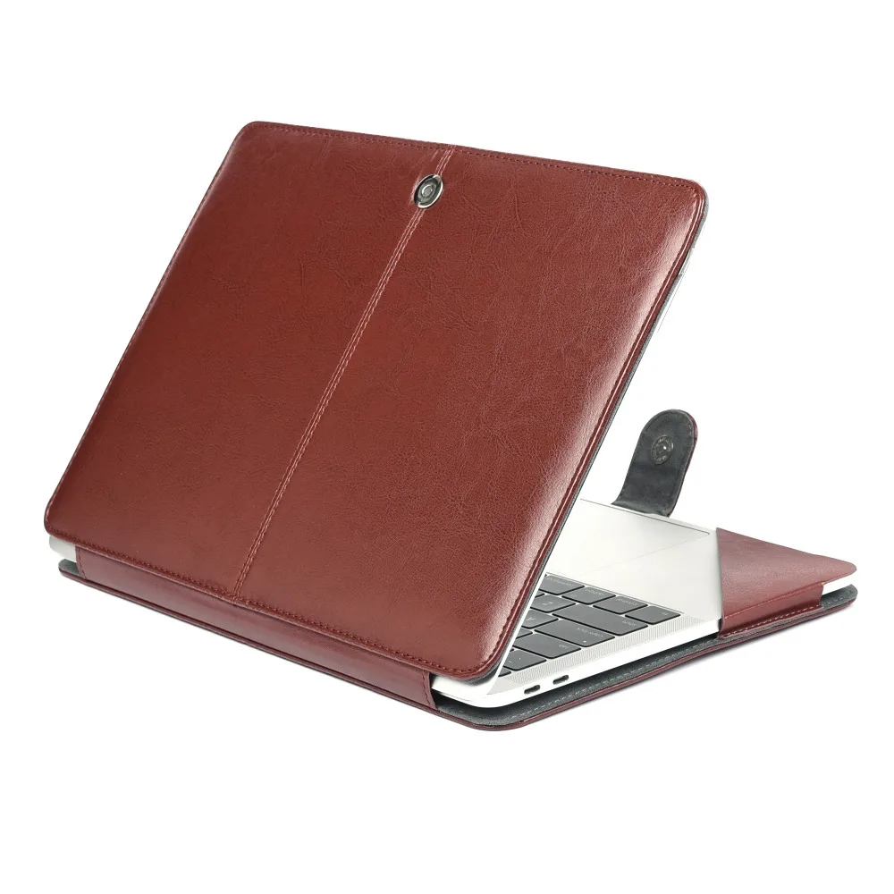 Флип чехол из мягкой искусственной кожи для ноутбука 11 12 13 15 16 дюймов Macbook Air Pro Retina