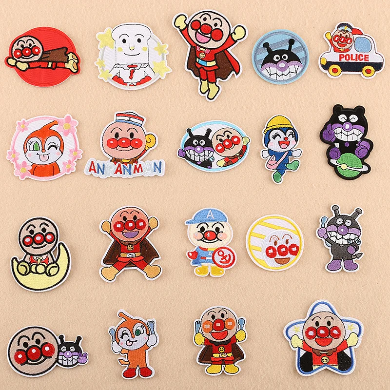 Мультяшные комиксные нашивки Anpanman патчи с вышивкой утюгом для одежды наклейки