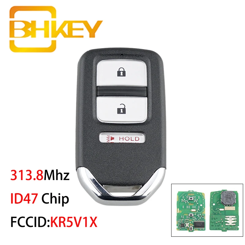 BHKEY KR5V1X 3 кнопки дистанционного ключа автомобиля для Honda HR-V 2016 подходит 2015 2017 умный