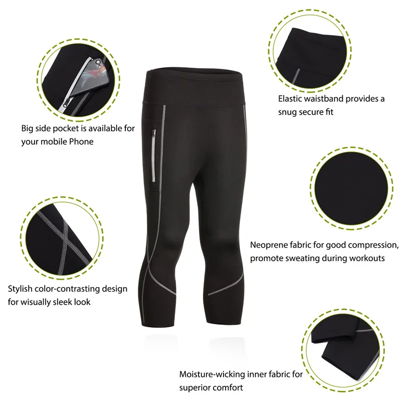 Gotoly мужские укороченные брюки Neorprene Reducing Shapewear коррекция живота контроль Брюки тренировочные нижние корректирующие Брюки для похудения