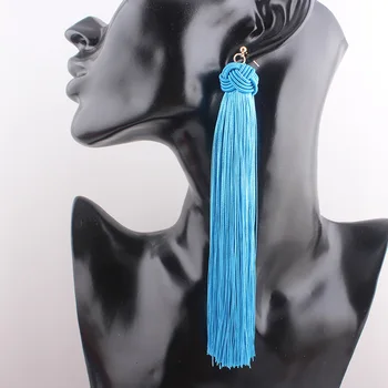 

LUBINGSHINE Fringed Pompom Statement Earrings Women Ear Drop Dangle Earrings Bohemia Jewelry Long Tassel Chandelier Earrings