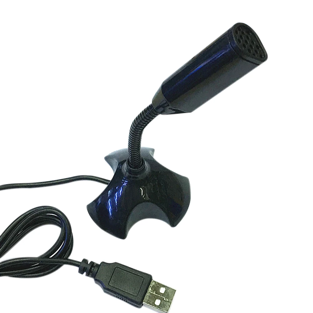 Черный Модный мини-компьютер микрофон USB для компьютер, ноутбук, лептоп Skype KTV пение видеоигры запись GV99 - Цвет: Черный