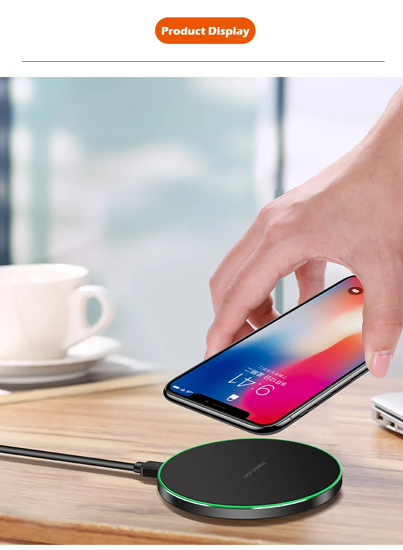 10 Вт Быстрое беспроводное зарядное устройство для samsung Galaxy S9/S9+ S8 S7 Note 9 S7 Edge USB Qi зарядное устройство для iPhone XS Max XR X 8 Plus
