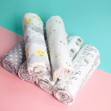 Baby Swaddles Blankets Muslin Flannel Soft Newborns 100%Cotton 4pcs/Lot